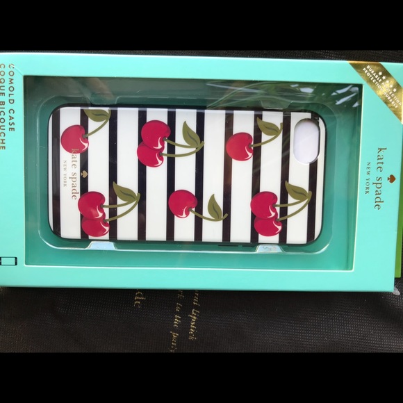 🍒 🍒 Kate Spade cherry-stipe For IPhone 7 BNWT 🍒 - Picture 2 of 5